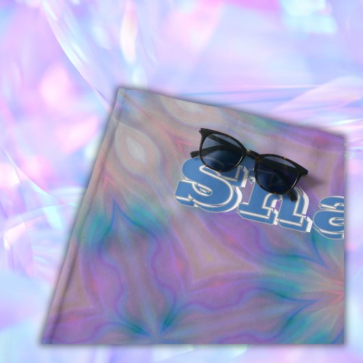 Pastel Moeder van Parel Patroon Naam Monogram | Strandlaken