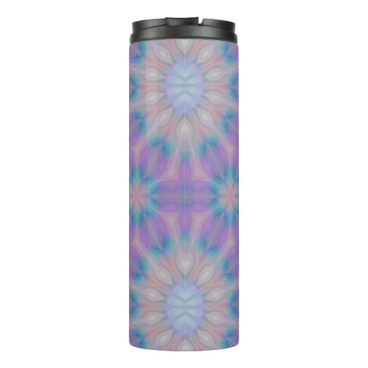 Pastel Moeder van Parel Patroon Naam Monogram | Thermosbeker (Achterkant)