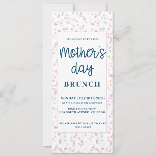 Pastel Moederdag Brunch Kaart (Voorkant)
