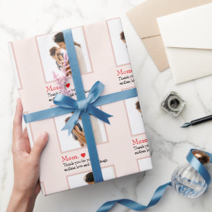 pastel-Moederdag-papier Bedankt voor uw aandacht Cadeaupapier