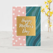 Pastel Moederdag Polka Kaart (Gele Bloem)