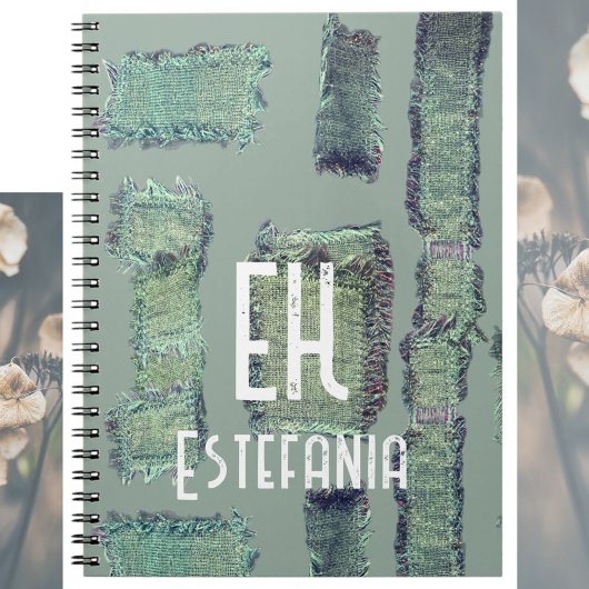 Pastel monogram abstracte salie groen olijf modern notitieboek