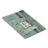 Pastel monogram abstracte salie groen olijf modern notitieboek (Rechterzijde)