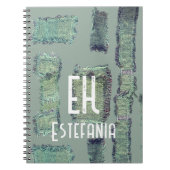 Pastel monogram abstracte salie groen olijf modern notitieboek (Voorkant)