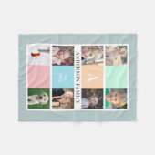 Pastel Monogram | Acht foto-verzamelnaam Fleece Deken (Voorkant (Horizontaal))