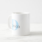Pastel Monogram en Naam Gepersonaliseerd Koffiemok (Voorkant links)
