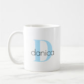 Pastel Monogram en Naam Gepersonaliseerd Koffiemok (Links)