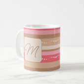 Pastel Monogram en Stripes Patroonkoffie Mok (Voorkant links)