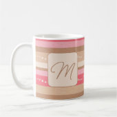 Pastel Monogram en Stripes Patroonkoffie Mok (Links)