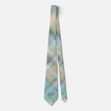 Pastel Monogram Groen Blauwgroen Geel Grijs Plaid 