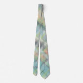 Pastel Monogram Groen Blauwgroen Geel Grijs Plaid  Stropdas (Achterkant)