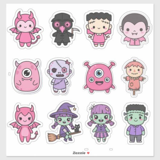 Pastel Monster Squad Sticker Pack (Vel)