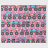 Pastel Monster Truck Wrapping Papier (Vlak)