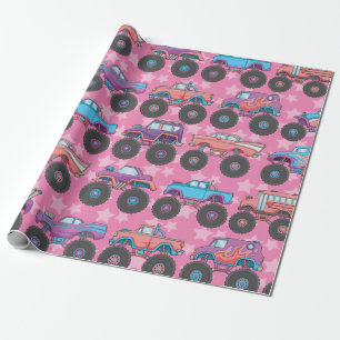 Pastel Monster Truck Wrapping Papier