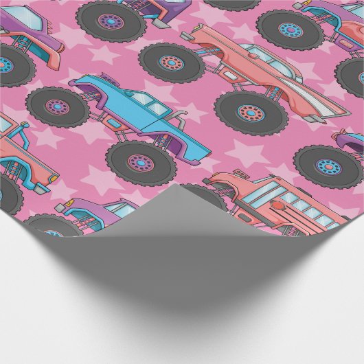 Pastel Monster Truck Wrapping Papier (Hoek)