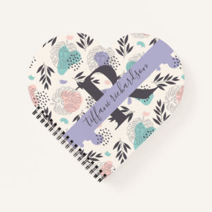 Pastel Monstera Leaves Monogram Notitieboek