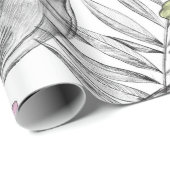 Pastel monstera palm leaf tropische waterverf cadeaupapier (Rol Hoek)