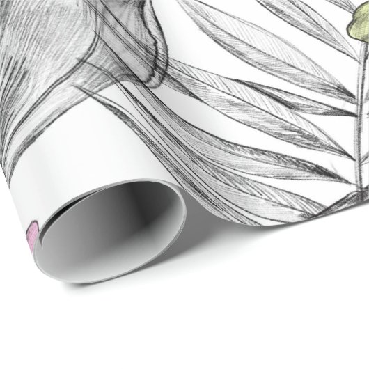 Pastel monstera palm leaf tropische waterverf cadeaupapier (Rol Hoek)