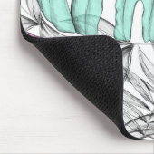 Pastel monstera palm leaf tropische waterverf muismat (Hoek)