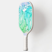 Pastel monstera palm leaf tropische waterverf pickleball paddle (Links)