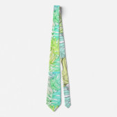 Pastel monstera palm leaf tropische waterverf stropdas (Voorkant)