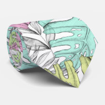Pastel monstera palm leaf tropische waterverf