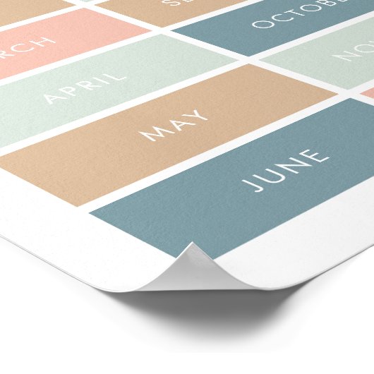 Pastel Months of the Year Classroom Poster (Hoek)