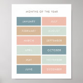 Pastel Months of the Year Classroom Poster (Voorkant)