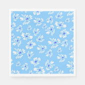 Pastel Mooie Blauwe en Witte Bloemen Servet (Voorkant)