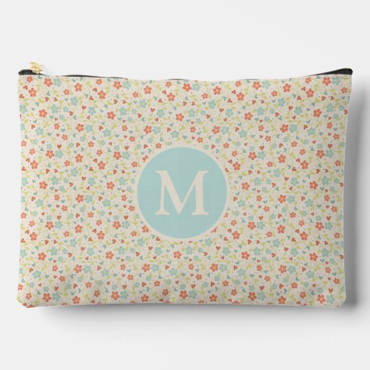 Pastel Mooie Lente Bloemmotief Monogram Etui (Voorkant)
