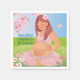 Pastel Mooie Mama-to-Be Baby shower Servet