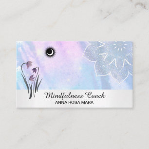 *~* Pastel Moon Lacey Mandala Foil Floral Visitekaartje