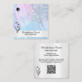 *~* Pastel Moon QR code Mandala Folie Floral Squar Vierkante Visitekaartje (Voorkant / Achterkant)