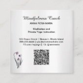 *~* Pastel Moon QR code Mandala Folie Floral Squar Vierkante Visitekaartje (Achterkant)