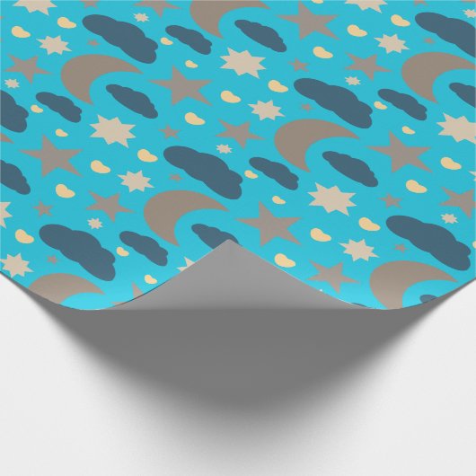 Pastel Moon Stars and Clouds Gift Wrap Cadeaupapier (Hoek)