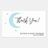 Pastel Moon Stars Baby shower Dank je wel Rechthoekige Sticker (Voorkant)