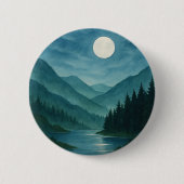 Pastel Moon tijdens Starry Mountain Night Ronde Button 5,7 Cm (Voorkant)