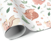 Pastel Moppige Draken Loofpatroon Cadeaupapier (Rol Hoek)