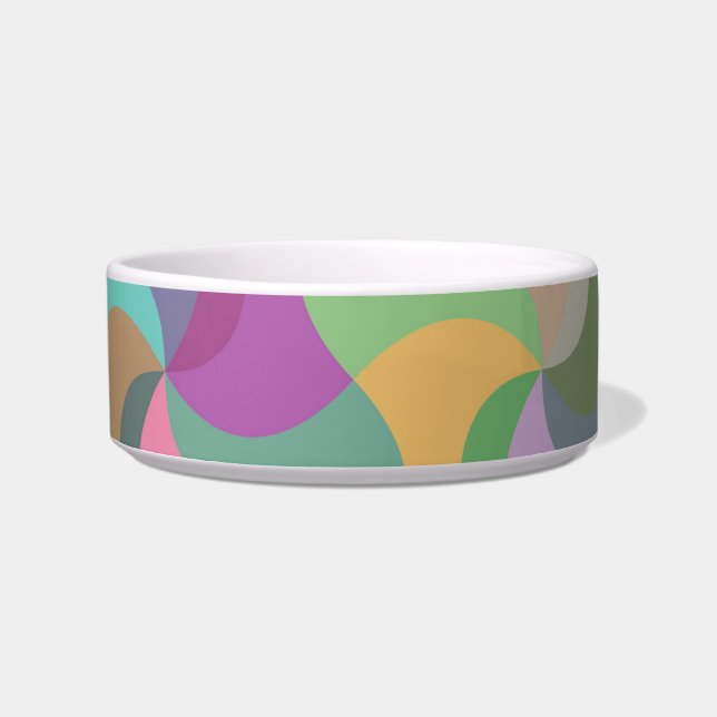 pastel mosaic cat food bowl voerbakje (Voorkant)
