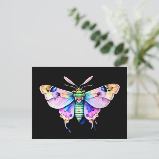 Pastel Moth, waterverf stijl, postkruising Briefkaart (Staand voorkant)