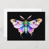 Pastel Moth, waterverf stijl, postkruising Briefkaart (Voorkant / Achterkant)