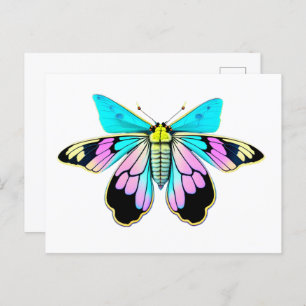 Pastel Moth, waterverf stijl, postkruising Briefkaart