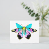 Pastel Moth, waterverf stijl, postkruising Briefkaart (Staand voorkant)