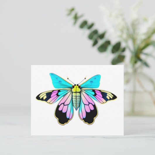 Pastel Moth, waterverf stijl, postkruising Briefkaart (Staand voorkant)