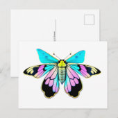 Pastel Moth, waterverf stijl, postkruising Briefkaart (Voorkant / Achterkant)