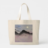 Pastel Mountain Silhouetten | Minimalistische Natu Grote Tote Bag (Achterkant)