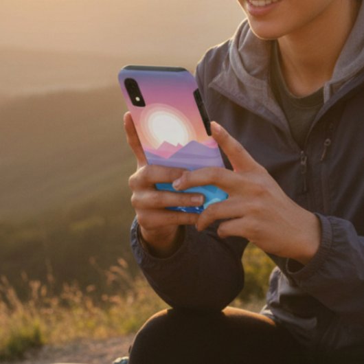 Pastel Mountain Sunset Abstract Case-Mate iPhone Case