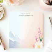Pastel Mountains Bloemenlandschap Gepersonaliseerd Notitieblok