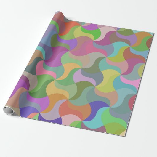 pastel mozaïek inpakpapier (Uitgerold)