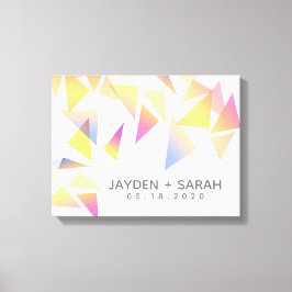 Pastel Multi-Colored Confetti White Wedding Canvas Afdruk